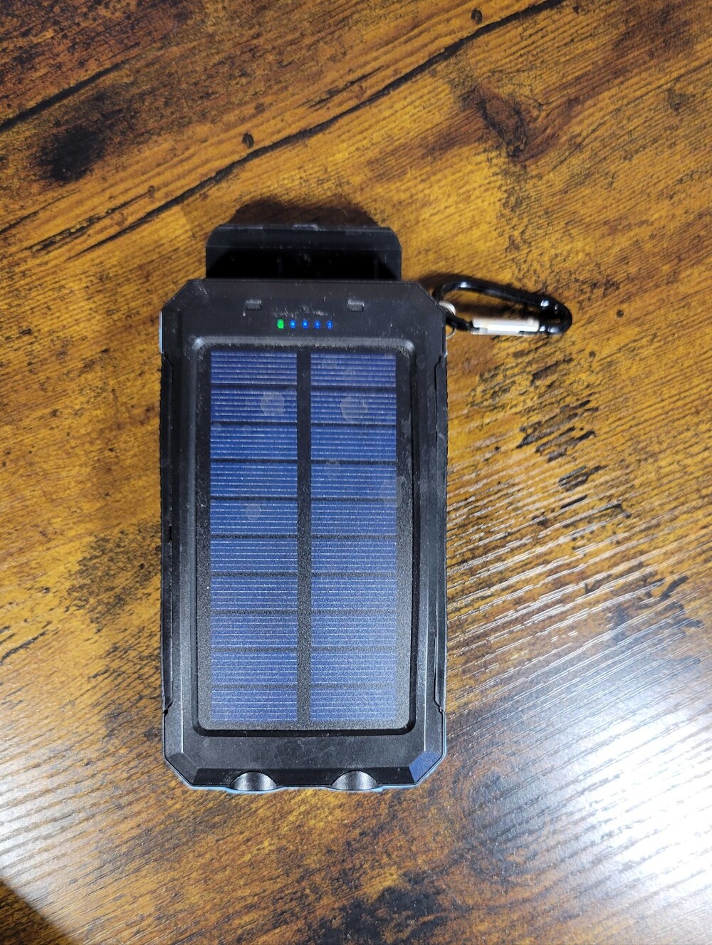 Portable Solar Power Bank Charger - Black & Blue